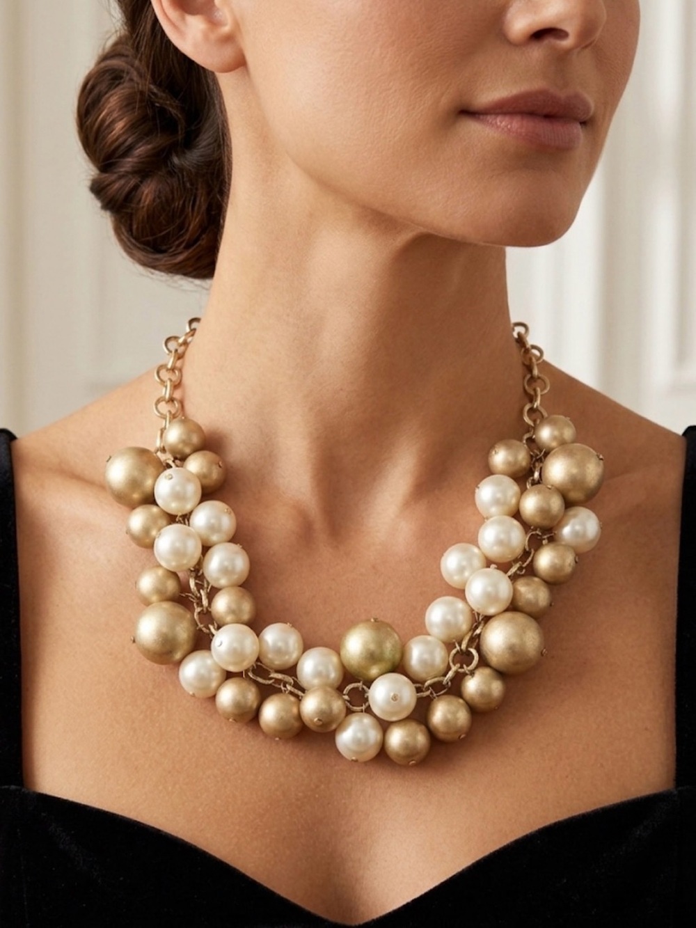Chunky Pearl Statement Necklace